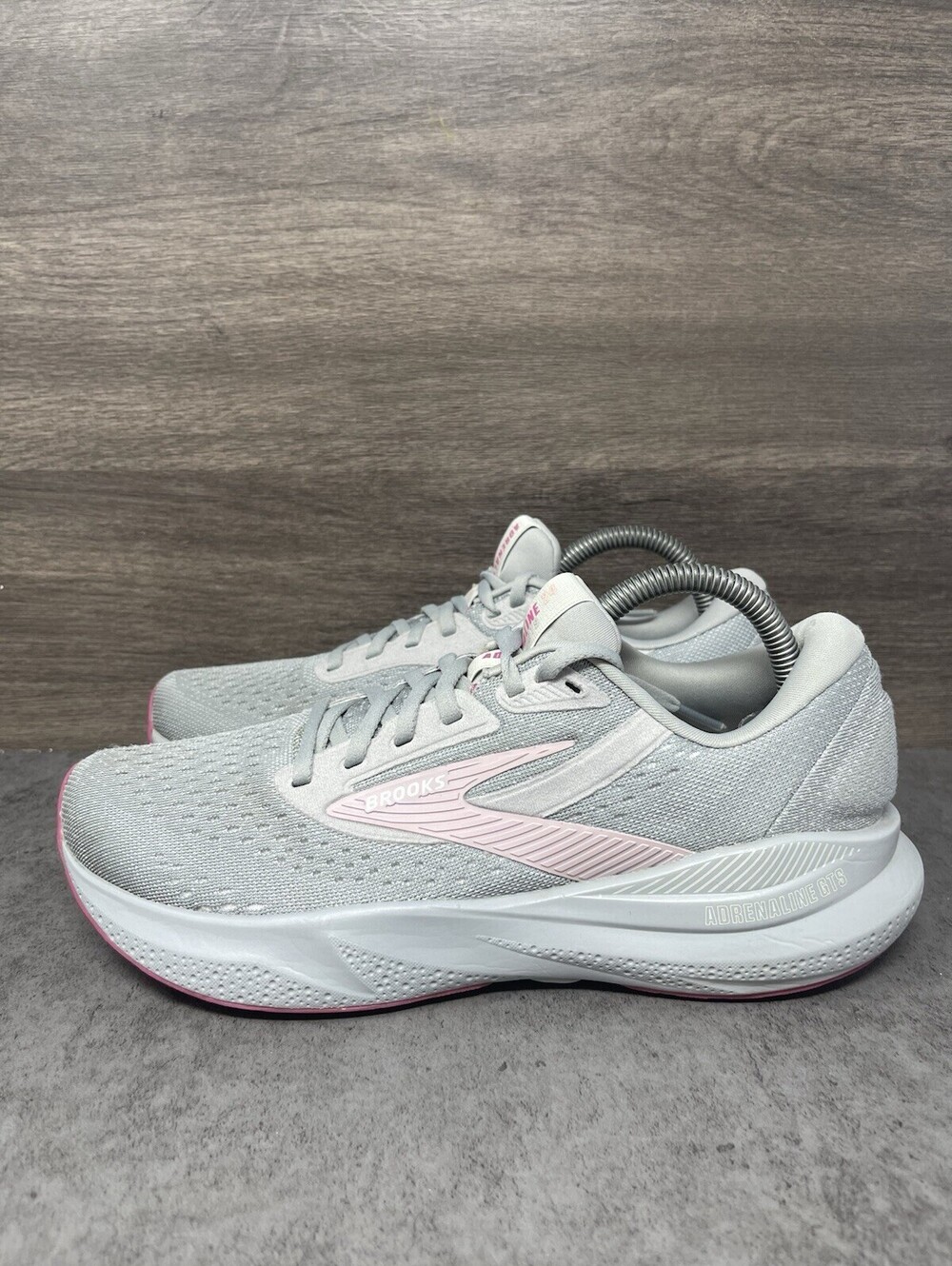 Brooks Adrenaline GTS 24 Womens Size 9 Narrow Gray Pink Stability Running Shoes